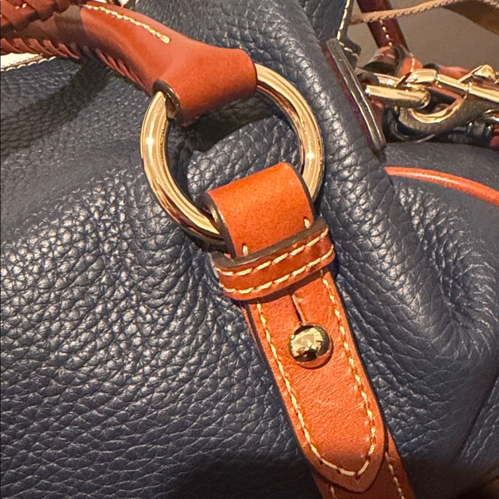 Dooney & Bourke Large Navy Pebble Grain Satchel EUC - Picture 7 of 13